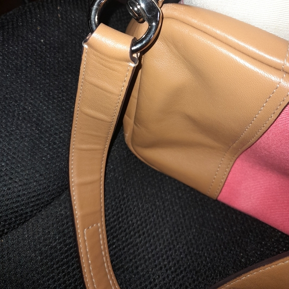 Coach F29921 Hadley Variegated Striped Duffle Silver/coral - Picture 4 of 16